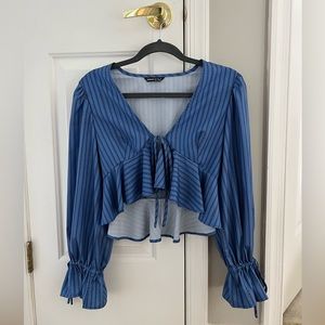 SHEIN- long sleeve tie top